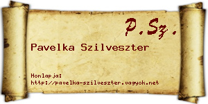 Pavelka Szilveszter névjegykártya