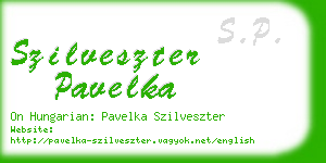 szilveszter pavelka business card